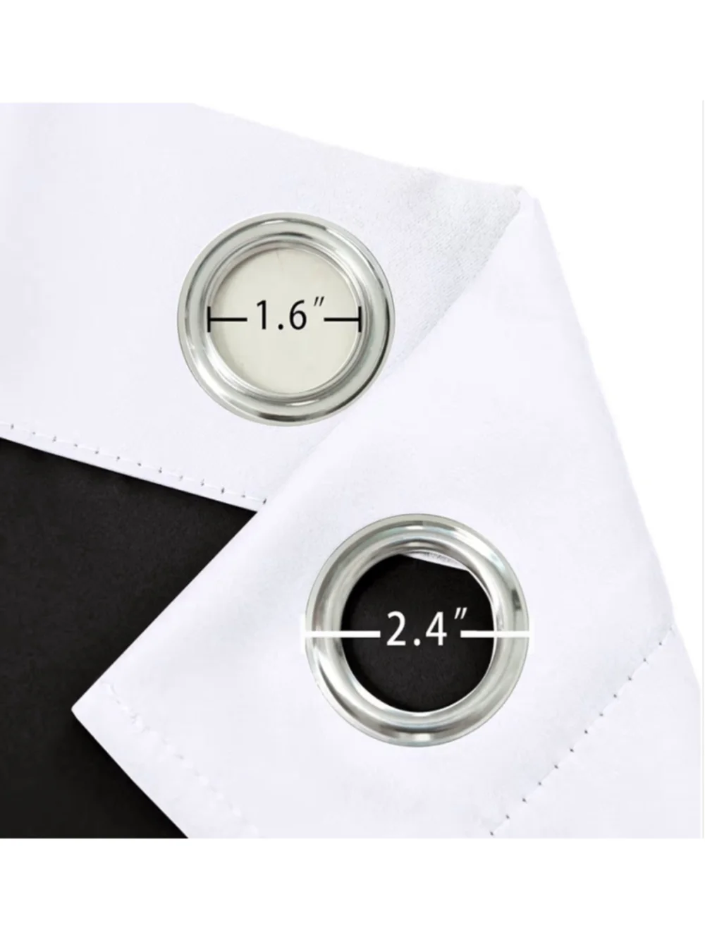 LEMOMO White Blackout Curtains 52x84 Grommet Set of 2